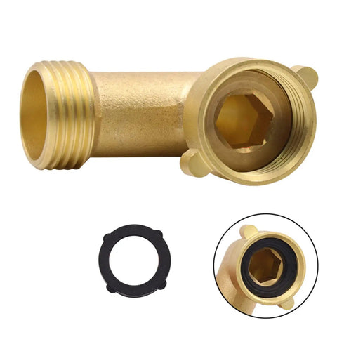 Garden Hose Elbow 90 Degree Solid Brass Quick Adapter For Irrigation And Watering Heavy Duty Connector with rubber gasket