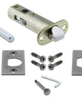 Studio Plate With Craftsman Knob Privacy Lock Set For One Door, 2.75 Inch Backset, Antique Pewter Finish, installation components