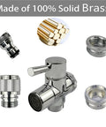 Faucet Diverter Valve With Quick Connection From Sink To Garden Hose And Shower Hose For Bathroom And Kitchen Chrome Finish