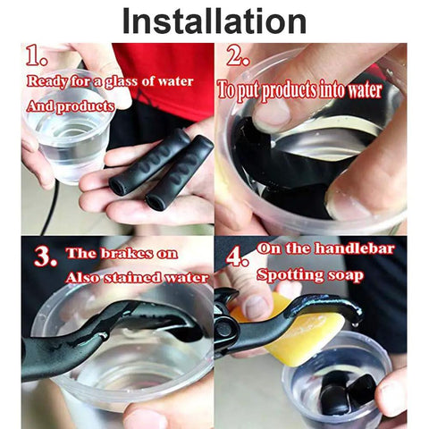 Two Pairs Silicone Gel Bicycle Brake Lever Sleeves Anti Slip Grip Covers installation guide for Road and Mountain Bikes.