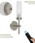 Seasonize Sand Nickle Battery Operated Wall Sconce Set of 2 with touch and remote control features.
