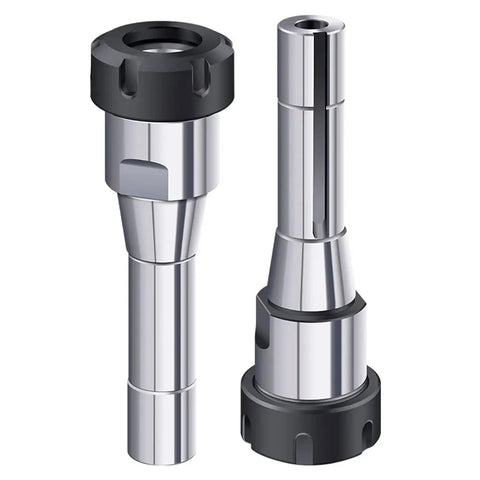 Durable R8 Er Tool Handle With Secure Grip For Milling Machine Parts And Lathe Chuck, shown in spring steel for precision work.