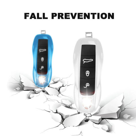 Porsche Key Fob Cover Kit 3 Piece Painted Key Shell Set For Cayenne Panamera Macan 911 Boxster Cayman White Dope Easy Install