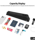 Extra Long 1.6L Top Tube Bag With Strap Mount, Waterproof Frame Bag For MTB Road And Gravel Bikes, showing storage capacity with contents