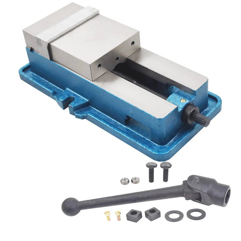 5 X 4.92 Precision Mill Vise Without Base Locking Clamp For CNC Milling Machines, sturdy iron construction, high accuracy screw shown
