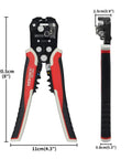 Automatic Wire Stripper Pliers With Self-Adjusting 3-In-1 Function for Stripping Crimping and Cutting 10-24 AWG Wires, front and side view.