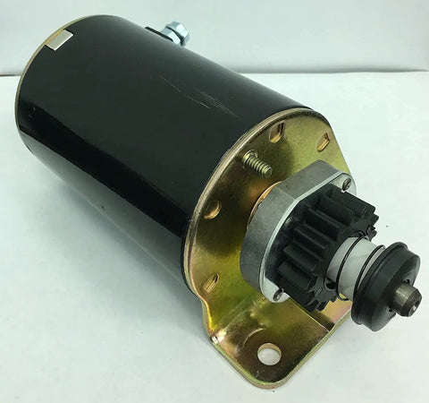 Starter Motor Replacement For 21 To 24 HP INTEK Briggs And Stratton Engines Heavy Duty Easy Install Solid Kickstart Power Compatible With Lawn Tractors And Mowers Restore Fast Starting Performance black metal starter motor with mounting plate
