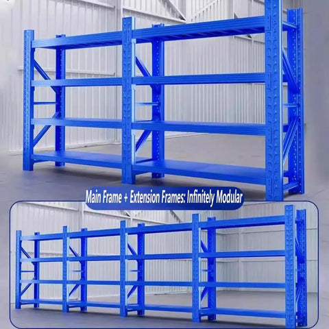 Heavy Duty Industrial Shelving Unit Tough As Nails Four Tier Garage Storage Rack With Premium Powder Coated Cold Rolled Steel Finish For Warehouse Workshop Project Massive Storage Rack