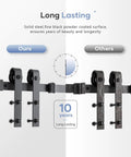 Comparison of 6.6 Ft Sliding Barn Door Track And Handle Hardware Kit With Basic J Pulley Ball Bearing Rollers, steel vs competitor.