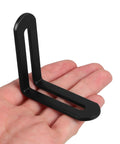 Beefy Stainless Steel L Shape Shelf Brackets Set 10 Pack Heavy Duty Corner Braces for Wood Shelves display in hand