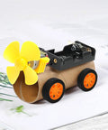 DIY car model from 276 Piece DC Motor Kit For DIY Science Projects With Motors LED Light Vanes Propellers Battery Holder Plastic Gears Switches