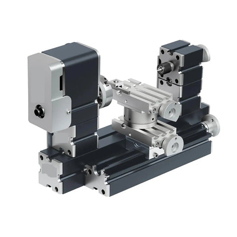 60W Mini Metal Lathe Machine High Speed 12k Rpm Precision Turning Tool with metal components and compact design for precision work.