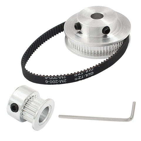 Heavy Duty Two Piece GT2 Synchronous Timing Pulley Set With 20 Tooth And 60 Tooth Aluminum Pulleys 8mm Bore inclusive