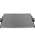 Heavy Duty Aluminum Battery Coolant Radiator Assembly For Tesla Model 3 And Model Y 2020 To 2023, top view showing fins and connectors.