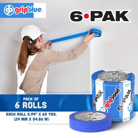 One Inch Wide Painter Tape Six Roll Pack For Crisp Precision Lines On Walls And Trim Multi Surface Residue Free Easy Removal