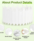 DIY White Garden Edging Borders Kit Ten Pieces Interlocking Plastic Edging Eleven Point Eight Inch Tall displayed with design details