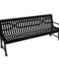 Heavy Duty Outdoor Garden Bench With Thermoplastic Coated Slatted Steel Industrial Grade Construction For All Weather Durability