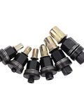 Close-up of a Six Piece Hand Rivet Nut Tool Mandrel Set With 10-24 To 3 8 16 Threaded Inserts For Blind Nuts, Hex Mandrel Kit