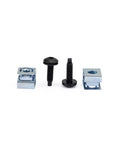 Rock Solid Go To 50 Pack 10 32 Thread Server Rack Screws With Dead Easy Zinc Slide On Cage Nuts For 19 Inch Server Racks And Chassis Enclosures Black And Silver Hardware Kit, showing screws and cage nuts.