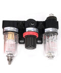 Front view of Air Preparation Unit FRL Combo Pro Grade With Filter Regulator Lubricator, AC1500 AC2000 Series, two ports visible