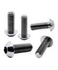 Rock Solid TC4 Titanium Round Head Hex Socket Screws M10x20mm heavy duty precision fasteners, pack of five screws.