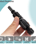 1/4-inch UCDBINJ injection check valve, black plastic, close-up view for peristaltic pump fittings