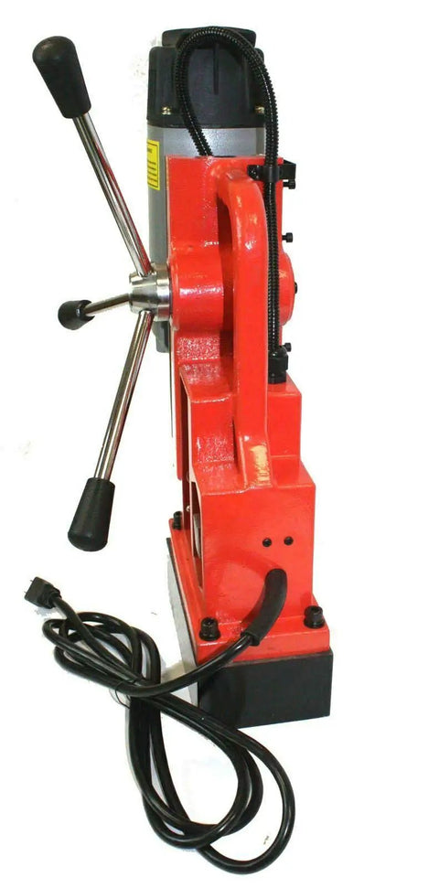 Heavy Duty Magnetic Core Drill Press Machine Featuring Kickass 1350W Motor and Rock Solid 3372 Pound Magnet Force side view with power cord