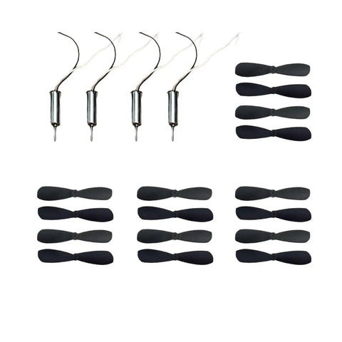 614 Hollow Cup Drone Propellers And Coreless Micro Motors Kit For RC Helicopters And Quadcopters, 16 Propeller Blades And 4 Micro Motors