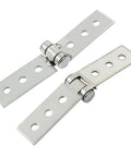 Top Tier 3 Inch Sliding Barn Door Hinges 4 Pack Silver Stainless Steel Foldable Pivot Design showing smooth pivot joint detail