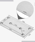 10 Pack Flat Mending Plates In 201 Stainless Steel With Screws Heavy Duty Repair Joining Brackets For Tables Chairs And Furniture 3.9 Inch By 1.9 Inch Smooth Finish Burr Free Edges Easy Fix For Loose Joints, showing dimensions and thickness detail