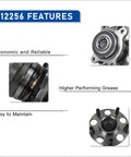 Close-up of 512256 Rear Wheel Bearing Hub Assembly features for Acura CSX and Honda Civic with sealed ball bearing.
