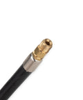 Close-up of Olympian 12-Foot RV Propane Supply Hose With Built-In Excess Flow Protection showing brass connector end