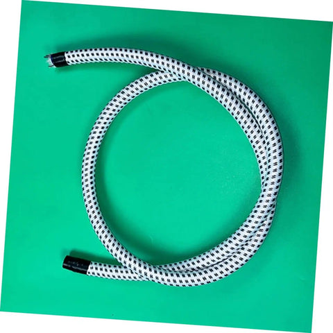High Temp Steam Hose for Garment Steamers Flexible PVC Nylon Tube Replacement Part Durable Compatible With Most Ironing Machines Easy Install And Long Lasting Performance coiled on green background