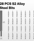 28 pcs S2 alloy steel bits set for 28 In 1 Precision Screwdriver Set with Magnetic Bits and Case for Eyeglasses Electronics Watches