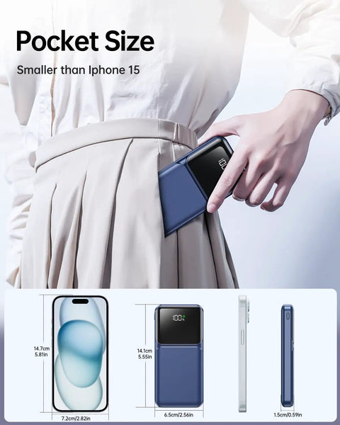 Premium Travel Essential Portable Charger Power Bank With Four Built In Cables And Hella Fast 20000mAh Capacity For Quick Device Top Offs On Drives in pocket size
