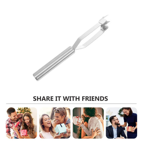 Two Piece Stainless Steel Pineapple Eye Peeler And Remover Set With Steel Handles, V Shaped Pineapple Cutter