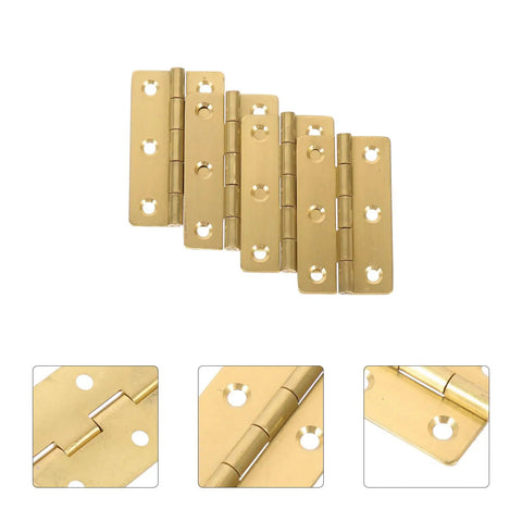 Beefy Copper Piano Hinges 4 Piece Set for Small Jewelry Boxes and Cabinets with Thick Bearings and Rust Resistant Finish, Easy Open Close