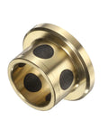 Set Of Three 12mm Flange Sleeve Bearings With 15mm Outer Diameter And 12mm Height, Self Lubricating Cast Brass Graphite Bushings