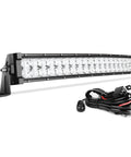 22 Inch LED Light Bar With Mounting Bracket 240W 24000LM 4D LED Spot And Flood Combo Beam with wiring on white background
