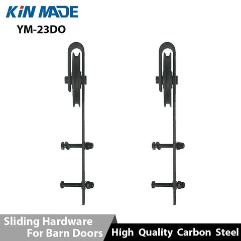 Rustic Spoke Double Track Bypass Sliding Door Hardware Kit, 6 Foot Rail, Industrial Wheel Roller System With 120mm Spoke Wheel And 6mm Strap, Includes Two 1830mm Tracks, Heavy Duty, Easy Install Barn Door Hardware