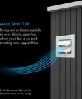 Wall Mount Duct Shutter with 6 Inch Outdoor Louver Gable Vent Hood for Home Attic Grow Tent and HVAC Systems on exterior wall.