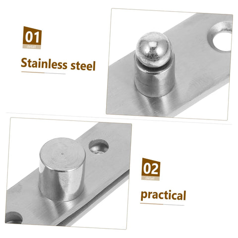Close-up of Heavy Duty Concealed Pivot Hinge with stainless steel construction for cabinets and bookcases.