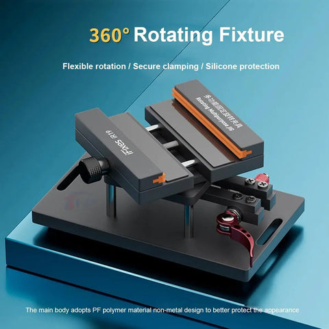 360 degree rotating Phone Back Cover Glass Separator Clamp for iPhone and Android, DIY tool on a display platform.
