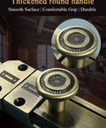 Thickened round handle of Heavy Duty Brass Sliding Bolt Door Latch With Super Smooth Auto Return Antique Bronze Finish.