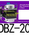 Pneumatic Air Pressure Disc Brake Type Integral Brake Wire Drawing Machine Brake Cylinder DBZ20 dimensions diagram