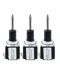 Slick And Badass Nema 11 Stepper Motor Assembly With Hella Precise T5 Ball Screw Linear Actuator, three motors with fixed shafts.