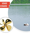 Beefy Four Blade Zinc Alloy RC Boat Propeller With Gold Plated Finish 4Mm Shaft 55Mm Or 60Mm Diameter Left Or Right Hand Rotation