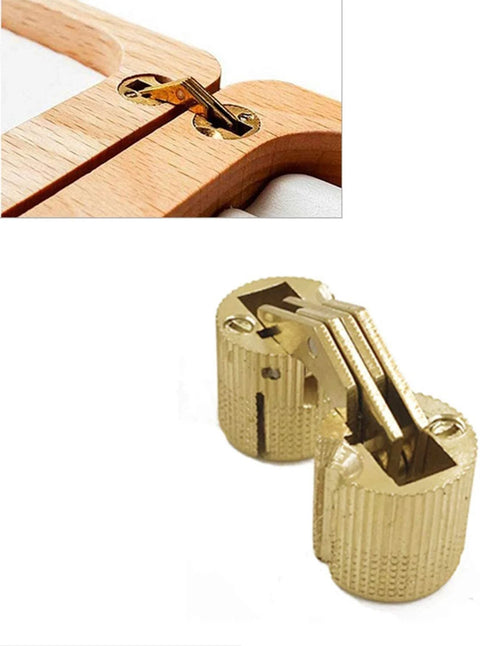 Brass Hidden Cabinet Hinges 4 Pcs 14mm Barrel Concealed Hinges with 180 Degree Opening for cabinets and furniture