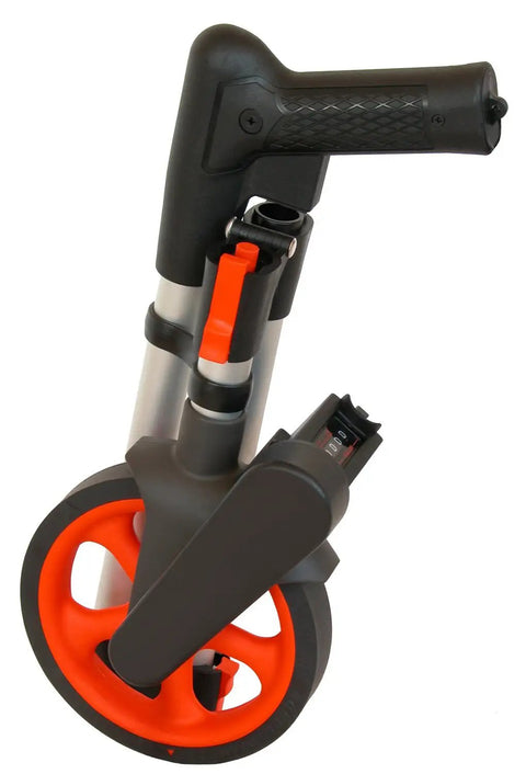 Go To Distance Measuring Wheel 6 Inch Diameter With Tri Fold Pistol Grip Handle Belt Driven Counter Model 68920 side view