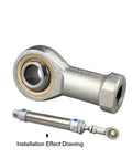 Floating Fisheye Joint Male Thread M12x1.25 And Female Rod End Ball Head For Pneumatic Cylinders Universal Mounting Knuckle Bearing Heavy Duty Industrial Grade One Piece installed on pneumatic cylinder
